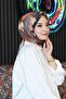 وشاح قطني بنمط تجريدي باللون البني الفاتح - 3