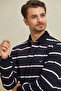 Wallowa Navy Blue - Pink 100% Cotton Velvet Collar Sweatshirt - 4