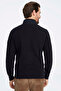 Marconi Navy Blue 100% Cotton Short Zipper Striped Sweater - 4