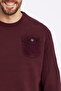 Montenegro Burgundy 100% Cotton Vintage Pocket Sweater - 3