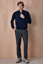 Hamnes Navy Blue 100% Cotton Zippered Knitwear - 5