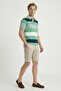 Crane Navy Blue - Green Mercerized 100% Cotton Polo T-Shirt - 2