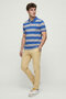 Mazzini Gray - Sax 100% Cotton Striped Polo T-Shirt - 3