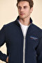 Henry Navy Blue 100% Cotton Embroidered Marine Sports Jacket