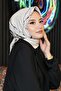 وشاح ناعم باللون البيج بنمط رخامي قطن - 3