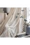 2-Panel Crochet Boho Lace Sheer Curtains, 63 Inch Length Farmhouse Bedroom Set