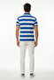 Mazzini Off-White - Sax 100% Cotton Striped Polo T-Shirt - 5