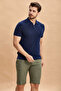 Earty Navy Blue 100% Cotton Polo Knitwear T-Shirt - 2