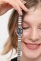 Lilith Roman Numerals Black Dial Silver Cord Women's Wristwatch - 8