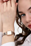 Maiar Square Case Rose Silver Cord Women's Wristwatch - 2