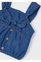 Girl's Denim T-Shirt with Ribbon Detail, Ages 2-10, Dark Blue - 5