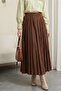 Elastic Waist Skirt - Brown
