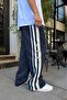 Men's Sweatpants Eti̇ket Alti Navy Blue Oversize Baggy Loose Fit 3 Yarns Without Drawstrings - 3