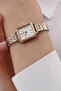 Maiar Square Case Rose Silver Cord Women's Wristwatch - 6