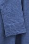 Linen Look Suit with Lace-Up Front and Elastic Waist Skirt - Blue - 7