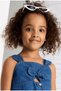 Girl's Denim T-Shirt with Ribbon Detail, Ages 2-10, Dark Blue - 2
