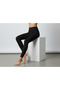 Black Corded Fabric High Waist Shaping / Sculpting Leggings – Women's Sports & Casual Use - 6