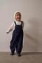 Navy Blue Childhood Velvet Children's Salopet Jumpsuit - 7