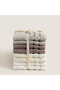 Chic 100% Cotton 8-Piece Face Towel Set 50X80 cm Gray/Lilac/White/Ecru - 4
