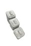 Domestic Production Suede Fabric Gray Color Triple Suit Ring Display Accessory - 4