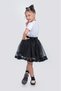 Satin Striped Tutu Girls Skirt M00728 Black - 3
