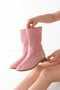 حذاء صيفي من جلد الغزال ذو كعب قصير ومثقوب من ديفاين P100-Pink Powder - 3