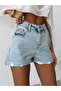High Waist 100% Cotton Distressed Denim Shorts - Premium Jean Shorts - 2