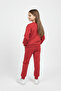 Basic Pocketed Girls-Boys Transitional Piece Children's Tracksuit Set M00776 Pomegranate Flower - 5