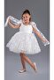 Floral Brode Pattern İmeros Girl Evening Dress M00736 White - 5