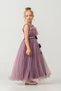 Girl's Robe Layered Special Occasion Evening Dress Mnk0475 Mürdüm - 5