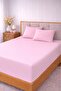 Single Elastic Sheet Set Cotton Light Pink