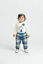 Penguin Badi with Tie, Trousers, Hat Combed Cotton Set MNK0587 BLUE - 5