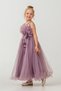 Girl's Robe Layered Special Occasion Evening Dress Mnk0475 Mürdüm - 3