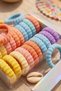 Women's Colorful Ultra Flexible Serrated Towel Rubber Buckle Set of 20 - 3