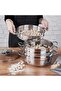 Korkmaz A1524 Perla 28x8.3 cm Manti Pot Set – Premium Stainless Steel
