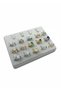 Domestic Production Suede Fabric Gray Color 18/13 cm Multiple Nail Ring Display Accessory