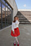 Red and White Concept Girls' Skirt and Blouse Set - 7
