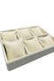 Domestic Production Dobric Model Suede Coating Cream Color 24/18 cm Padded Drawer Pearl Jewelry Organizer - 3