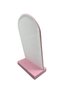 Domestic Production Batum Model Suede Fabric Pink Color 26/15 cm Standing Necklace Display Stand - 3