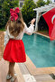 Red and White Concept Girls' Skirt and Blouse Set - 3