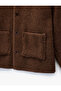 Long Sleeve Buttoned Pocket Detailed Crew Neck Plush Jacket - 5