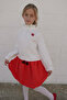 Red and White Concept Girls' Skirt and Blouse Set - 5