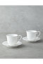 Elodie Porcelain 4 Piece Tea Cup Set for 2 People 180 ml White