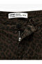 Slim Fit Pocketed Leopard Print Jeans - Flare Fit Crop Jeans - 6