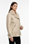 Luna Beige Fur Genuine Leather Women's Coat - 4