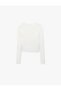 Long Sleeve Crew Neck Slim Fit Textured Knitwear Crop Sweater - 4