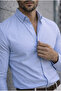 Lycra Regular Fit Breathable Classic Men's Oxford Shirt - Light Blue - 2