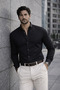 Lycra Regular Fit Breathable Classic Men's Oxford Shirt - Black