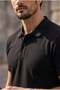 Orlando Polo Yaka Piqué Fabric Relaxed Fit Basic Buttoned Relaxed Fit Men's T-Shirt - Black - 2
