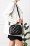 Women's Black Leather Quilted Gold Detailed Lined 3-Compartment Daily Crossbody & Shoulder Bag - 2